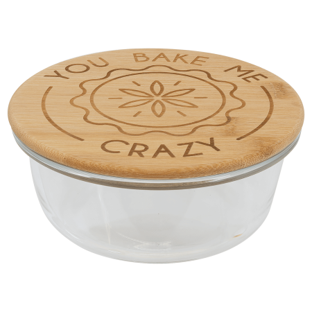 21 oz. Round Glass Container with Bamboo Lid