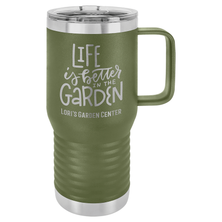 Polar Camel 20 oz. Olive Green Vacuum Insulated Travel Mug with Slider Lid