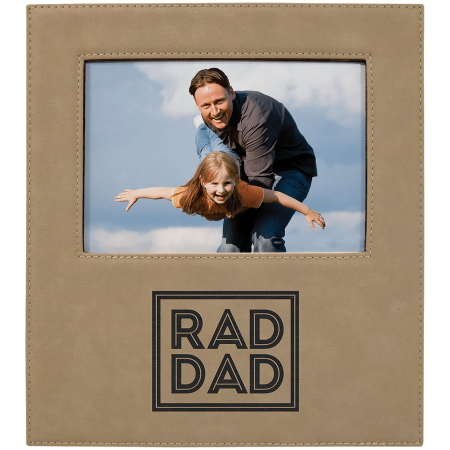 5" x 7" Leatherette Photo Frame with 4 1/4" x 8 7/8" Engraving Area