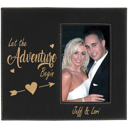 4" x 6" Leatherette Photo Frame with 4 1/4" x 7 7/8" Engraving Area