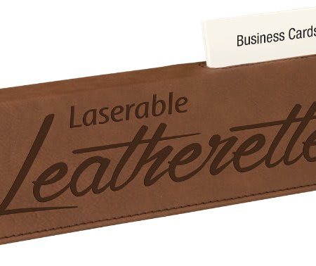 10 1/2" Laserable Leatherette Desk Wedge with Business Card Holder