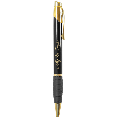 Gloss Brass Ballpoint Pen with Gripper