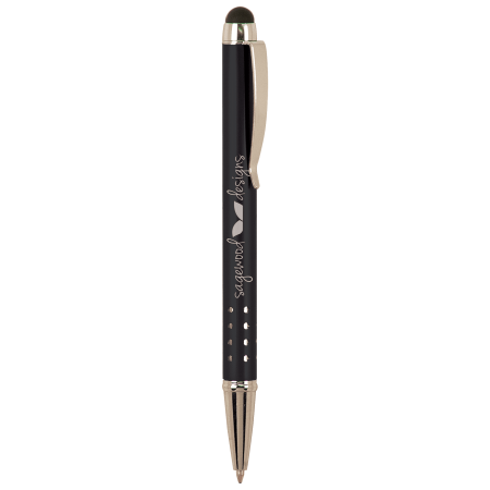 with Silver Trim Laserable Pen with Stylus