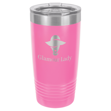 Polar Camel 20 oz. Pink Ringneck Tumbler with Clear Lid