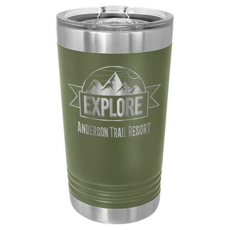 Polar Camel Olive Green 16 oz. Pint with Slider Lid