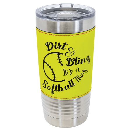 Polar Camel 20 oz. Leather Tumbler with Slider Lid