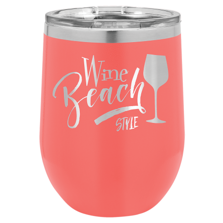 Polar Camel 12 oz. Coral Vacuum Insulated Stemless Wine Tumbler with Lid