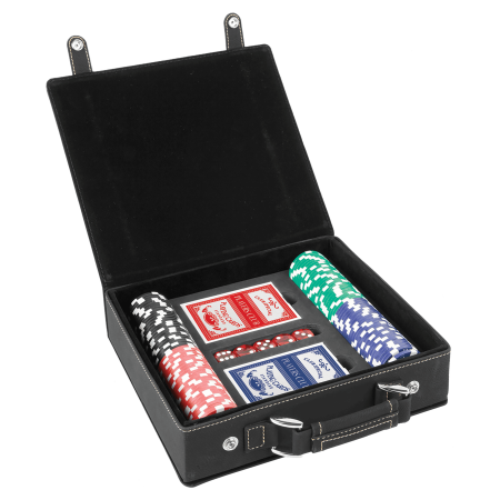 Laserable Leatherette 100 Chip Poker Set