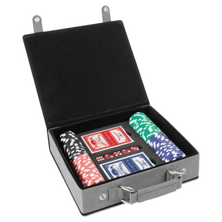 Laserable Leatherette 100 Chip Poker Set