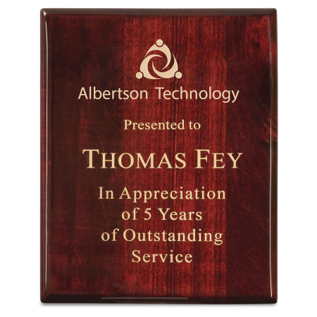 10 1/2" x 13" Premium Rosewood Piano Finish Plaque