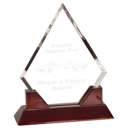 8 1/2" Diamond Prestige Acrylic with Rosewood Piano Finish Base