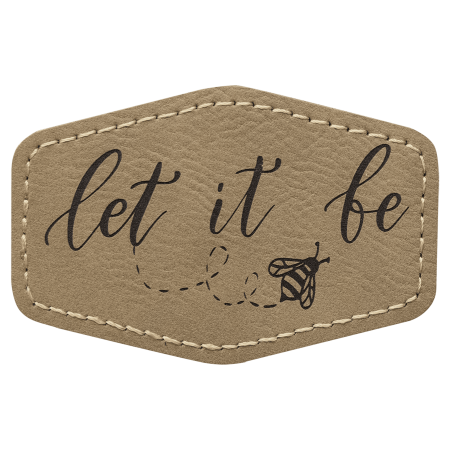 3" x 2" Hex Laserable Leatherette Patch with Adhesive