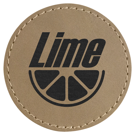 2 1/2" Round Laserable Leatherette Patch with Adhesive