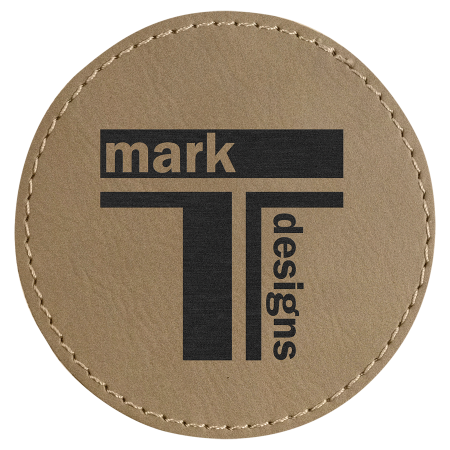 3" Round Laserable Leatherette Patch with Adhesive