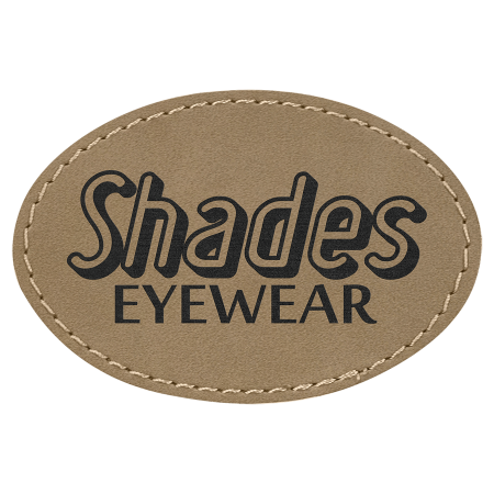 3" x 2" Oval Laserable Leatherette Patch with Adhesive