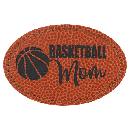 3" x 2" Laserable Leatherette Oval Patch with Kota Pro Adhesive