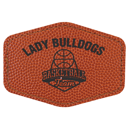 3 1/2" x 2 1/2" Laserable Leatherette Hex Patch with Kota Pro Adhesive