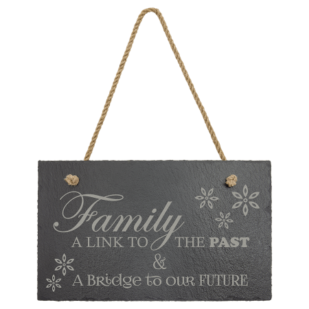 11 3/4" x 7" Rectangle Slate Decor with Hanger String