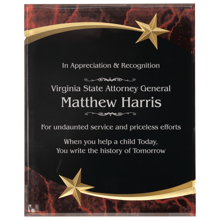 9" x 11" Marble Shooting Star Acrylic Plaque