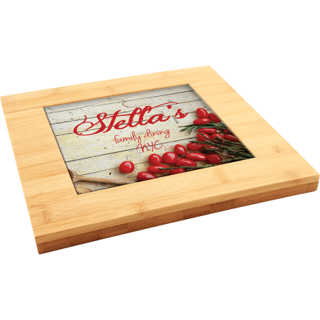 9" x 9" Bamboo Trivet with Recessed Area for 6" Tiles