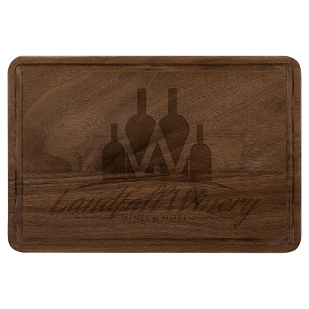 9" x 6" Walnut Cutting Board with Drip Ring