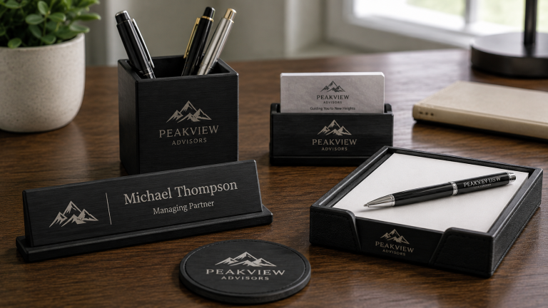 Luxury Engraved Executive Desk Accessories Set